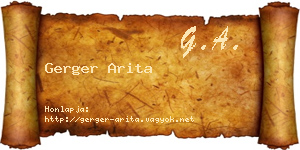 Gerger Arita névjegykártya
